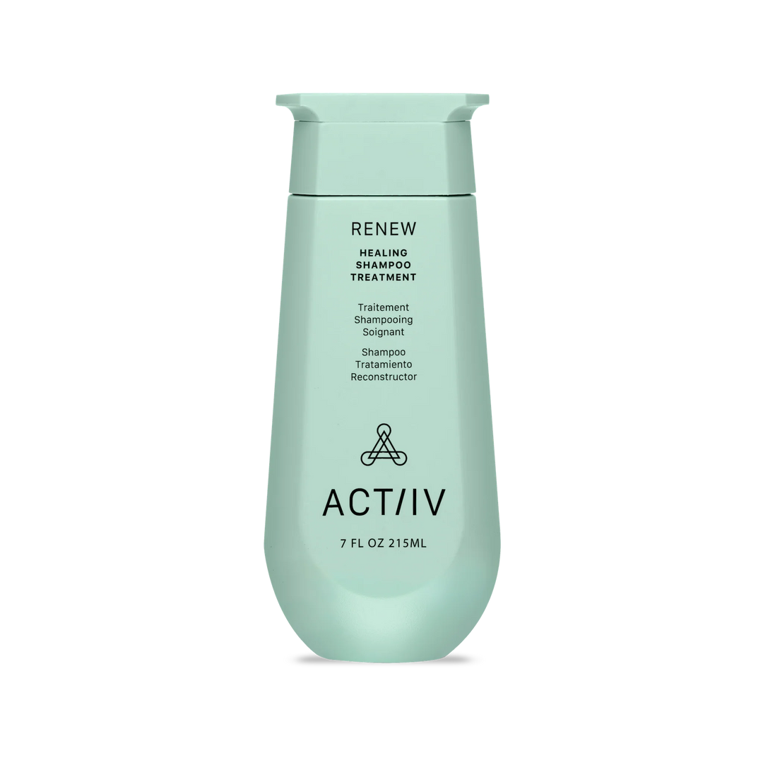 Flacon du shampoing Actiiv RENEW – soin réparateur pour cheveux abîmés, colorés ou surtraités