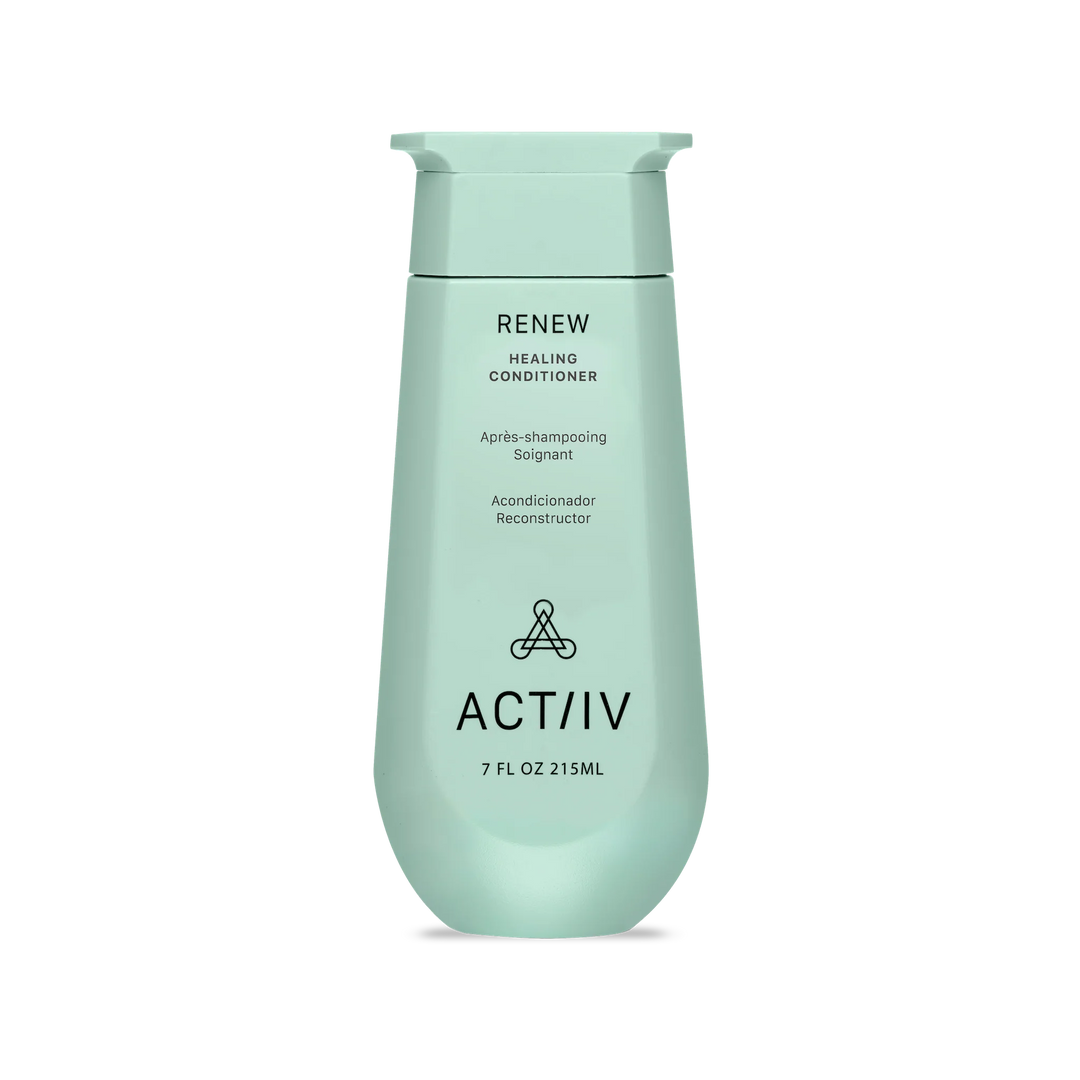 Bouteille de 215 ml de l’après-shampoing Actiiv RENEW – soin hydratant et fortifiant pour cheveux abîmés, colorés ou traités chimiquement