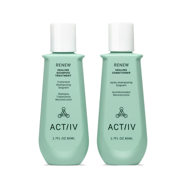 Image produit duo : Duo format voyage Actiiv RENEW – shampoing et après-shampoing réparateurs 80 ml