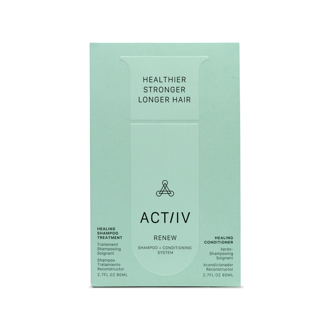 Image produit duo : Duo format voyage Actiiv RENEW – shampoing et après-shampoing réparateurs 80 ml