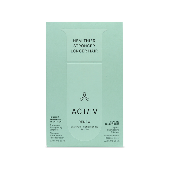 Image produit duo : Duo format voyage Actiiv RENEW – shampoing et après-shampoing réparateurs 80 ml