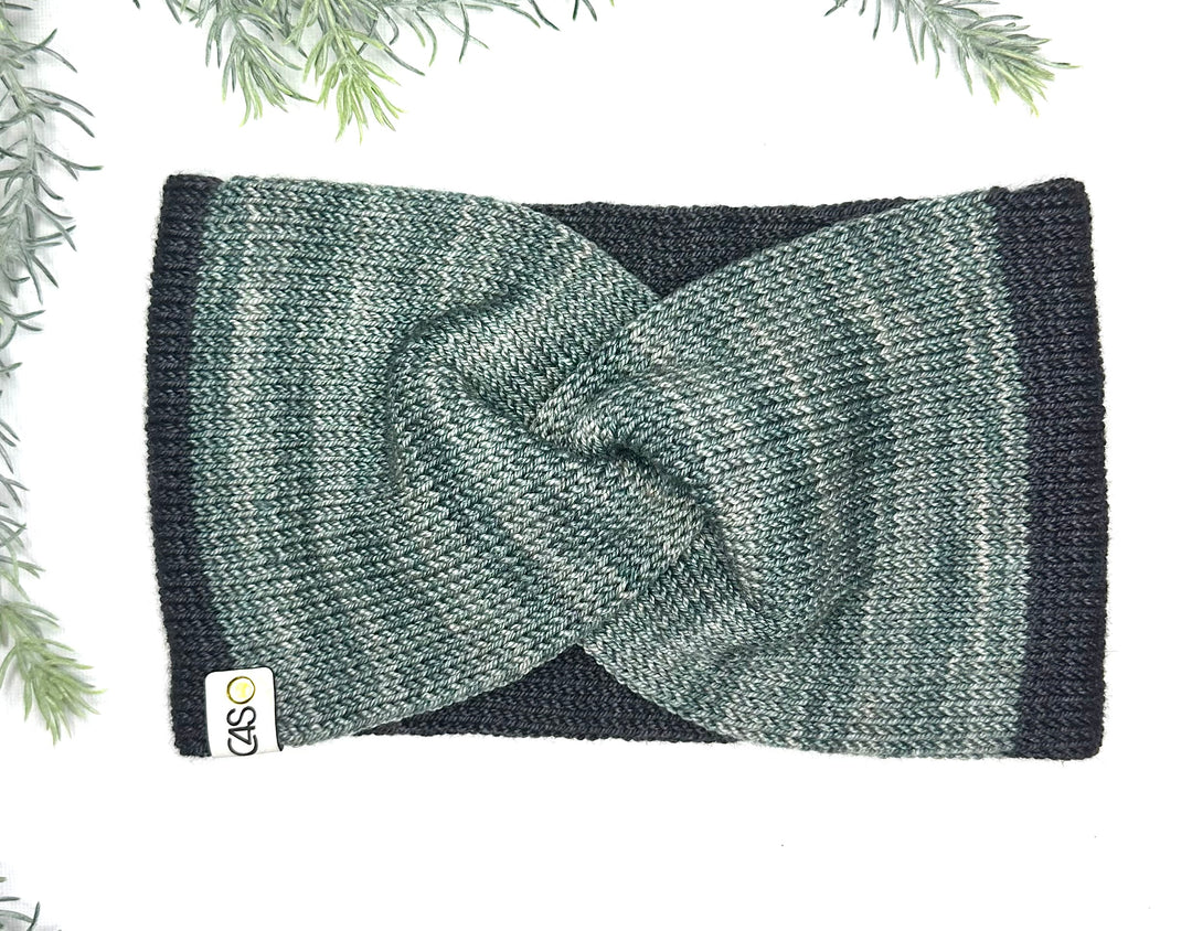 Bandeau C4S mérinos, soie et Yak Vert de Nuit