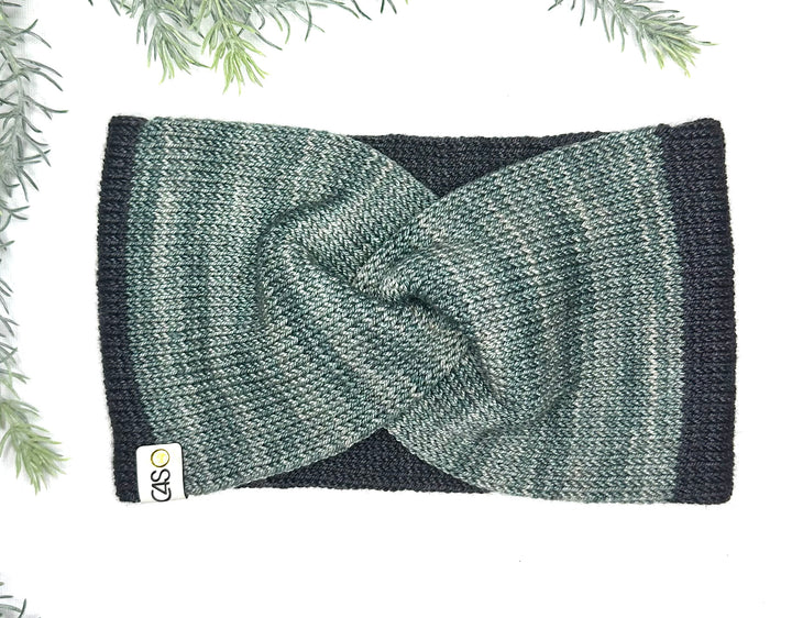 Bandeau C4S mérinos, soie et Yak Vert de Nuit