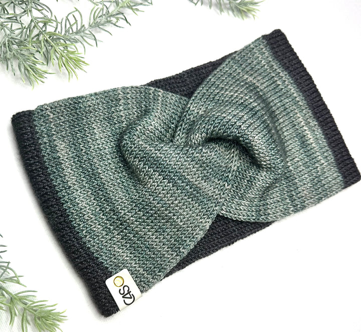 Bandeau C4S mérinos, soie et Yak Vert de Nuit