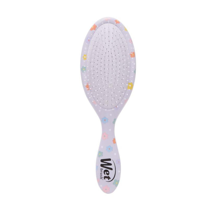 Vue arrière de la brosse démêlante Wet Brush Hello Daisy – poils souples IntelliFlex™ sur coussin rembourré, design ergonomique adapté à tous types de cheveux.