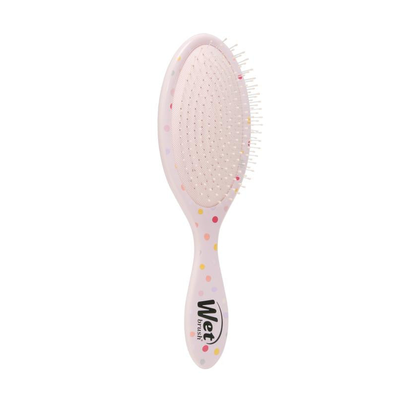 Vue arrière de la brosse démêlante Wet Brush Hello Minnie – poils souples IntelliFlex™ sur coussin rembourré, design ergonomique adapté à tous types de cheveux.
