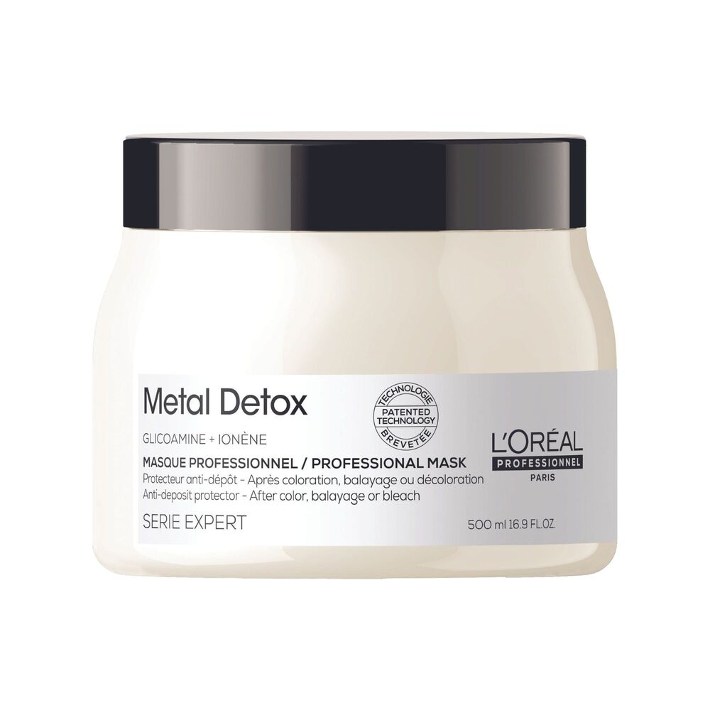 Masque Métal Détox L'Oréal 500ml soin capillaire professionnel neutralise métaux cheveux brillants protégés