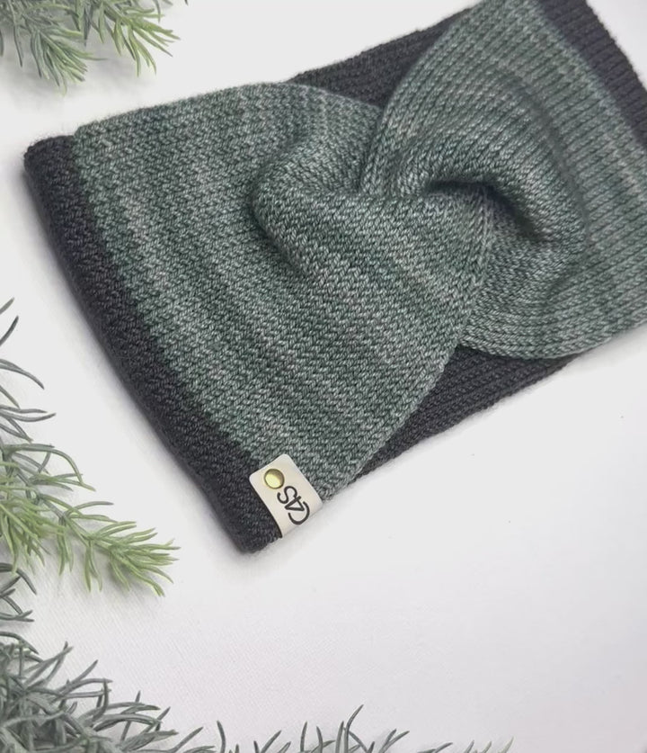 Bandeau C4S mérinos, soie et Yak Vert de Nuit