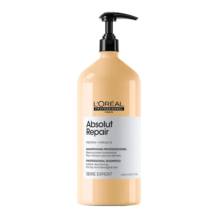 L’ORÉAL Professionnel Absolut Repair shampoing réparateur 1500 ml pour cheveux secs et abîmés, grand format beige doré