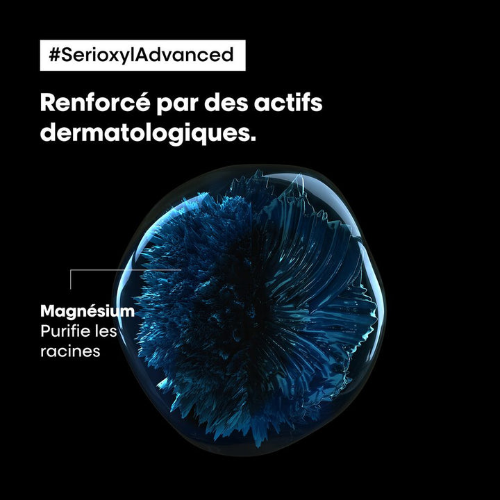 Magnésium, ingrédient clé du shampoing L’Oréal Professionnel Serioxyl Advanced, utilisé pour purifier les racines des cheveux clairsemés.