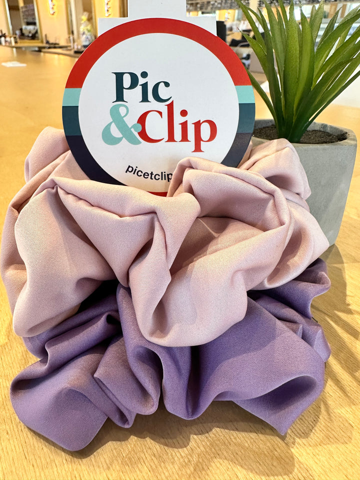 Duo of CHOUCHOUX pale pink satin and lilac satin